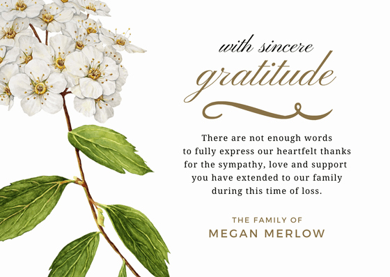 bereavement thank you notes