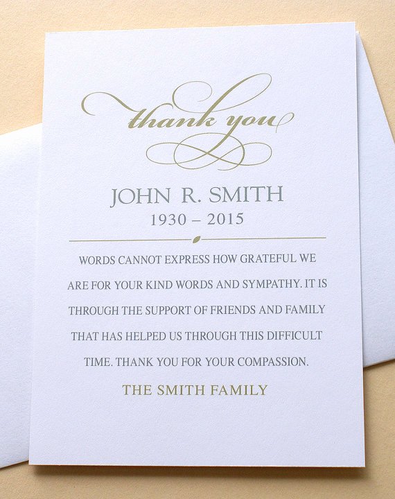 Bereavement Thank You Letter Lovely Simple Elegant Thank You Sympathy Cards Custom Flat Cards