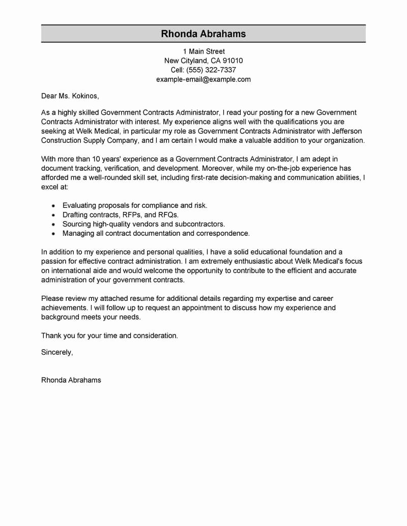 Best Cover Letter for Job Awesome Best Government &amp; Military Cover Letter Examples