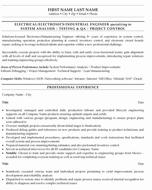 Best Resume format for Engineers Lovely top Engineer Resume Templates &amp; Samples