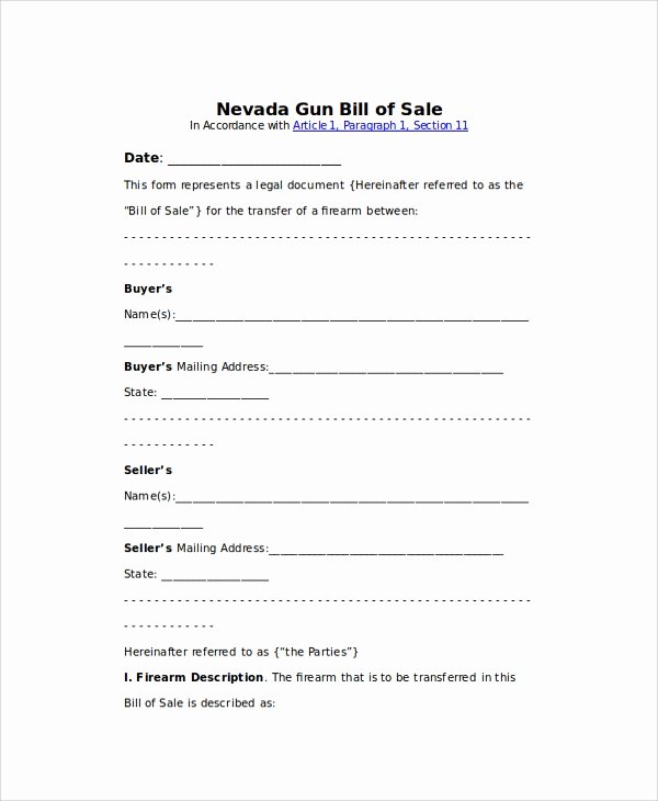 Bill Of Sale Firearms Best Of Sample Gun Bill Of Sale 8 Examples In Pdf Word