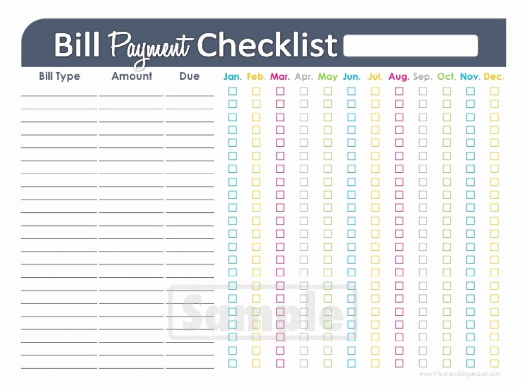Bill Pay Spreadsheet Template Best Of Bill Payment Checklist Printable Editable by Freshandorganized
