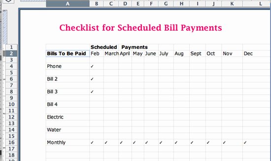 Bill Pay Spreadsheet Template Unique Best S Of Bill Checklist for Excel Bill Payment