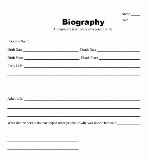 Biography Template for Students Elegant 10 Biography Templates Word Excel Pdf formats