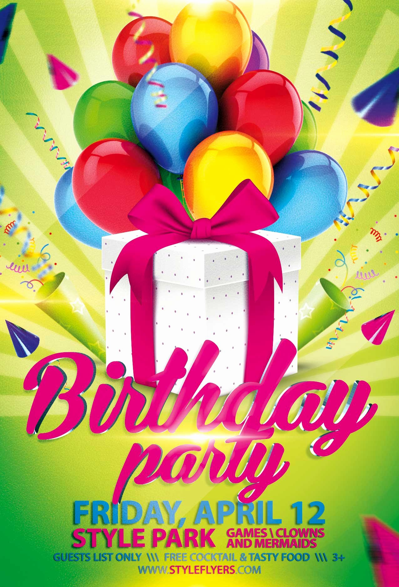 Birthday Flyer Templates Free Fresh Birthday Party Psd Flyer Template with Animated Fully