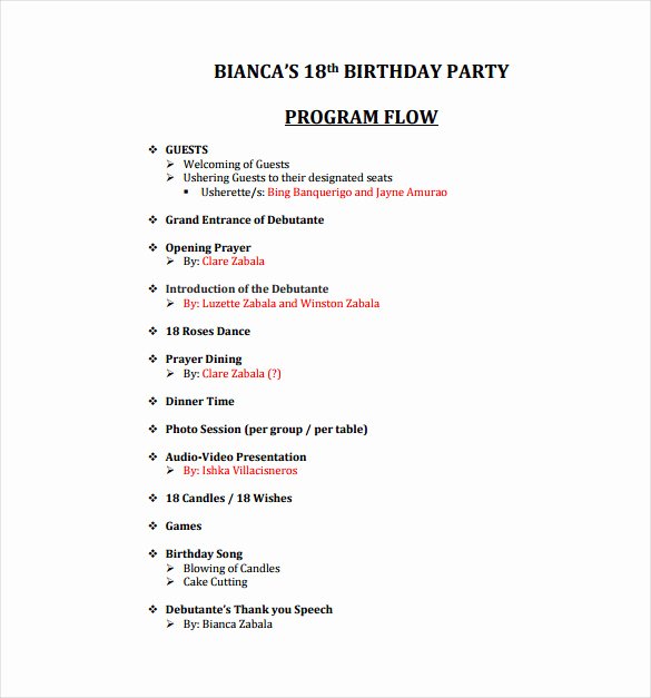 Birthday Party Programme Sample Fresh 50th Birthday Party Program Template Impremedia