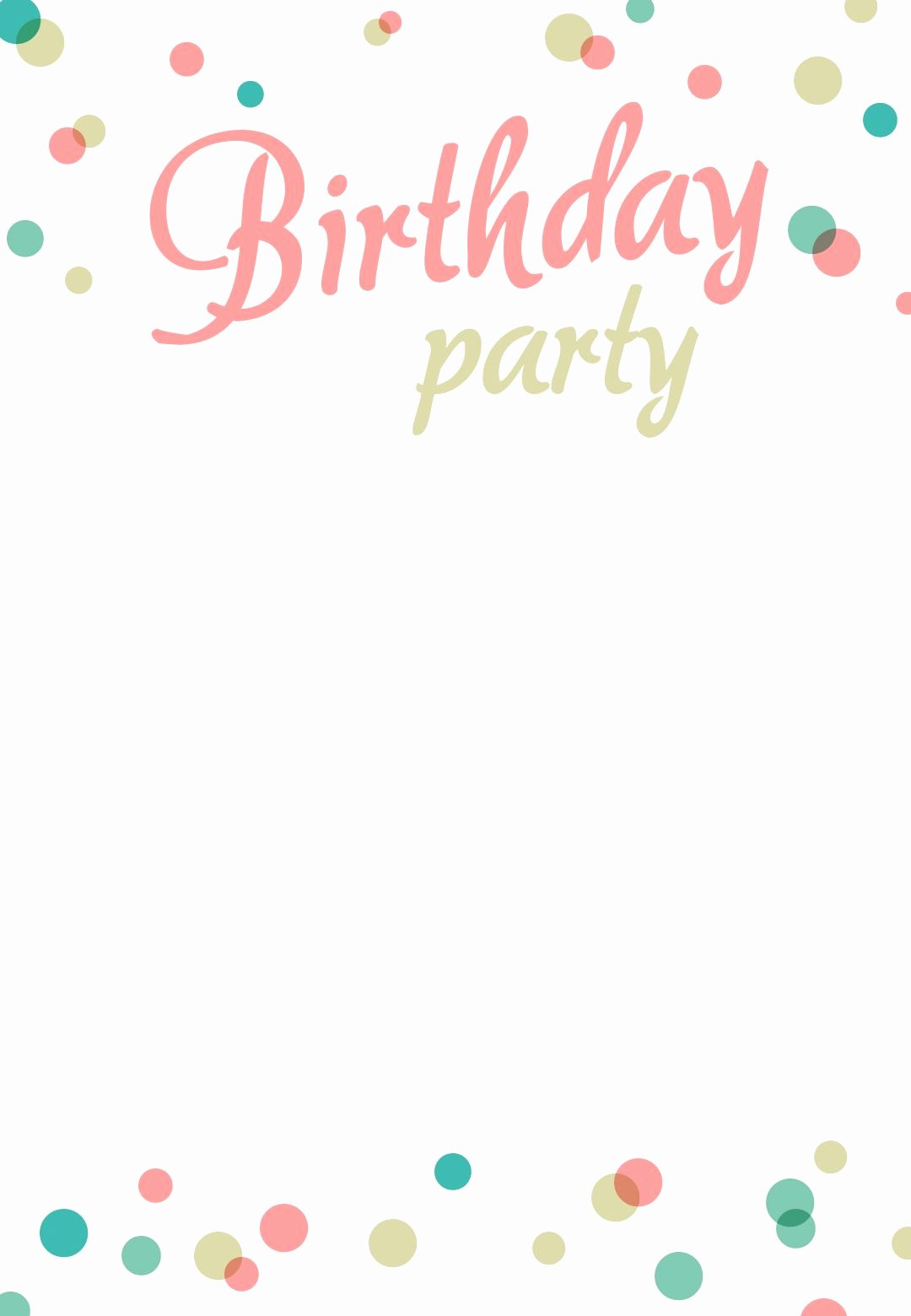 Birthday Party Template Word Beautiful Birthday Party Invitation Free Printable