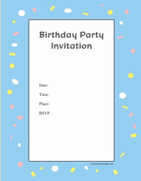 Birthday Party Template Word Elegant Free Birthday Party Invitation Templates Word Pdf