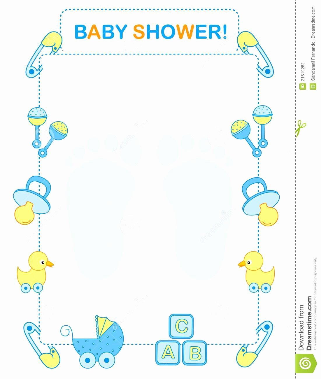 Blank Baby Shower Template Elegant Baby Shower Invitation Stock Vector Illustration Of