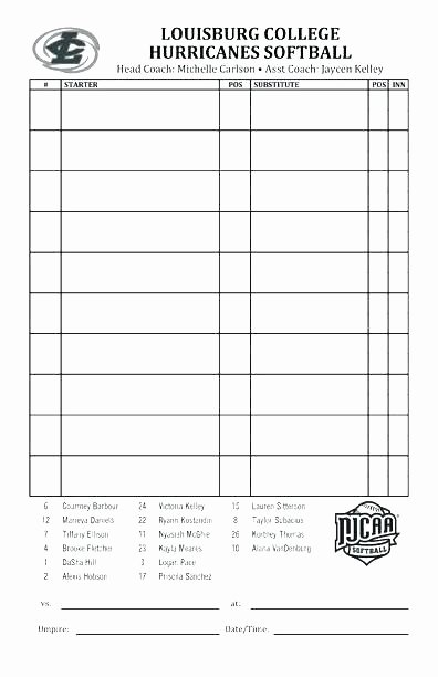 Blank Baseball Lineup Card Inspirational Blank softball Lineup Sheets – Konfor