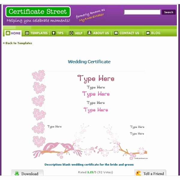 Blank Certificates to Print Awesome top sources for Printable Blank Marriage Certificates