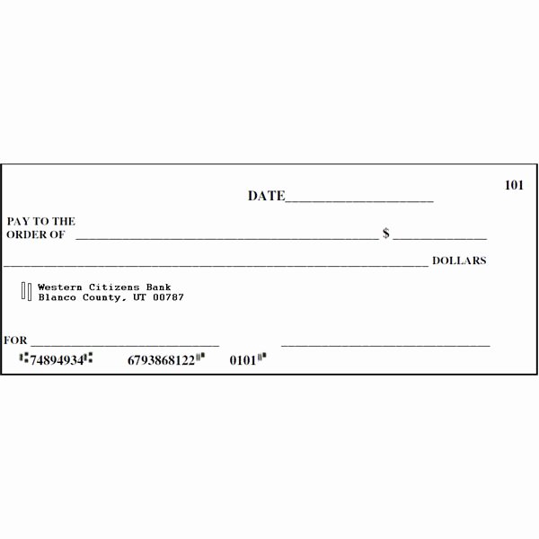 Blank Checks for Kids Unique Teaching Middle School Kids How to Write Checks