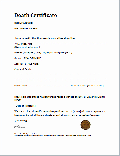 Blank Death Certificate form Unique 24 Of Ohio Ficial Death Certificate Template