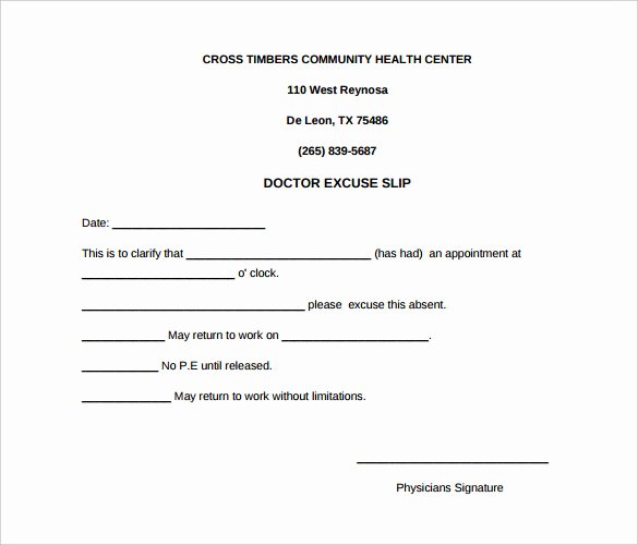 Blank Doctors Excuse form Elegant 22 Doctors Note Templates Free Sample Example format