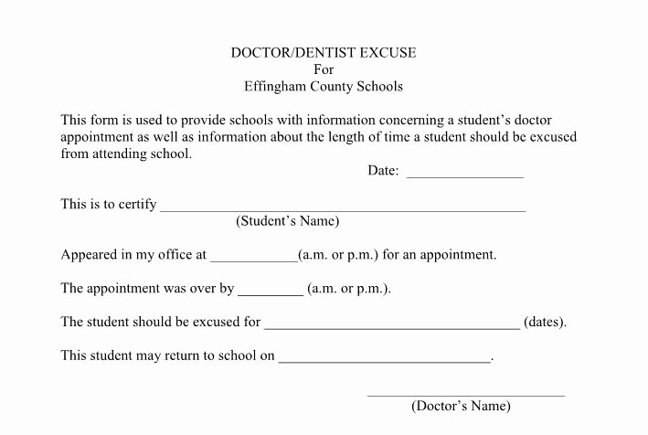 Blank Doctors Excuse form Inspirational 27 Free Doctor Note Excuse Templates Free Template