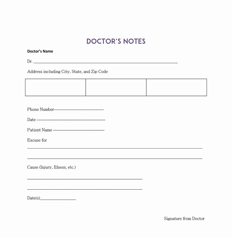 Blank Doctors Note for School New 36 Free Fill In Blank Doctors Note Templates for Work