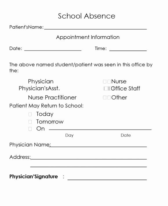 Blank Doctors Note for School New 42 Fake Doctor S Note Templates for School &amp; Work