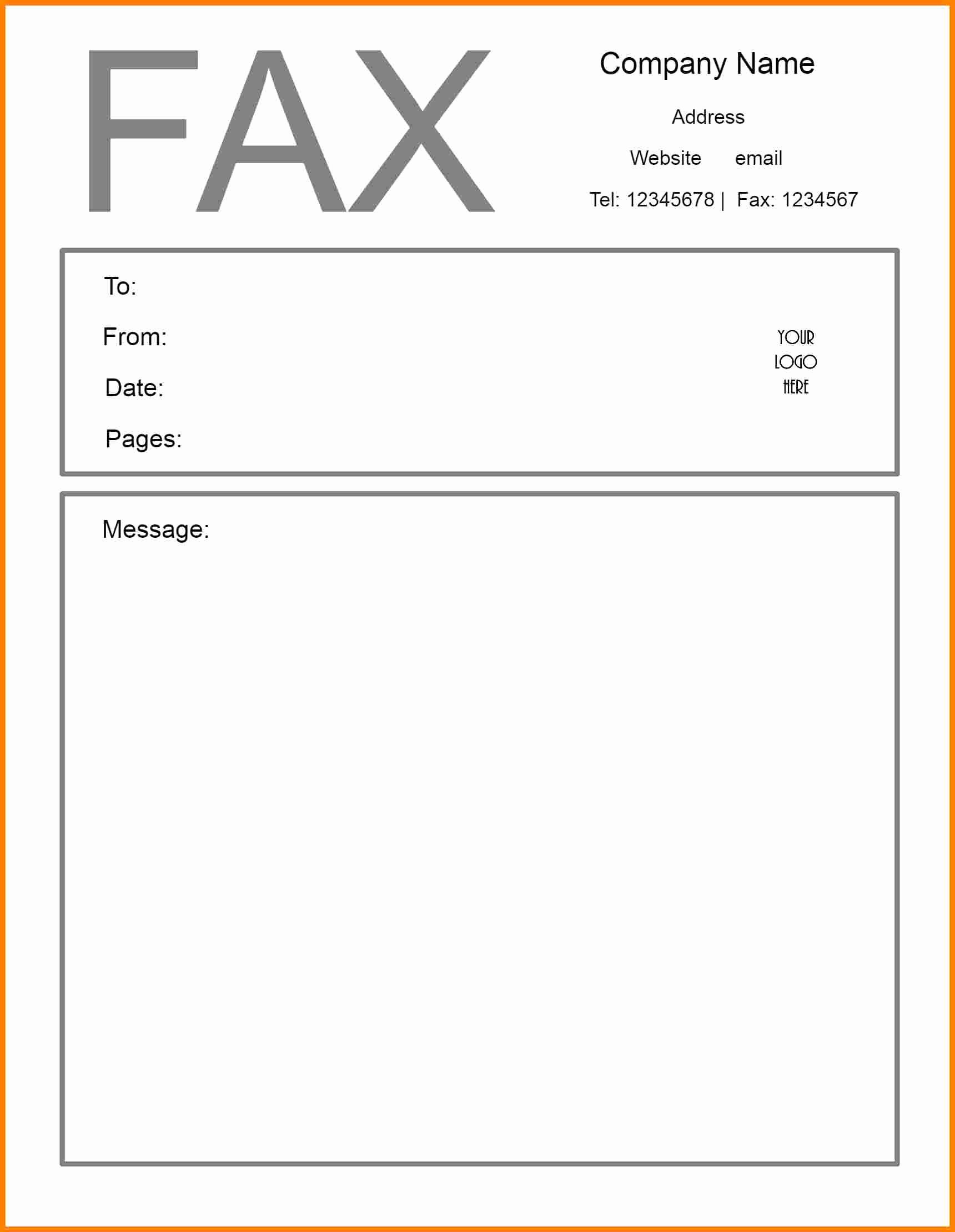 Blank Fax Cover Page Best Of Fax Cover Sheet