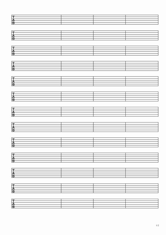 Blank Guitar Tab Awesome Free Blank Guitar Tab Paper Music Lessons