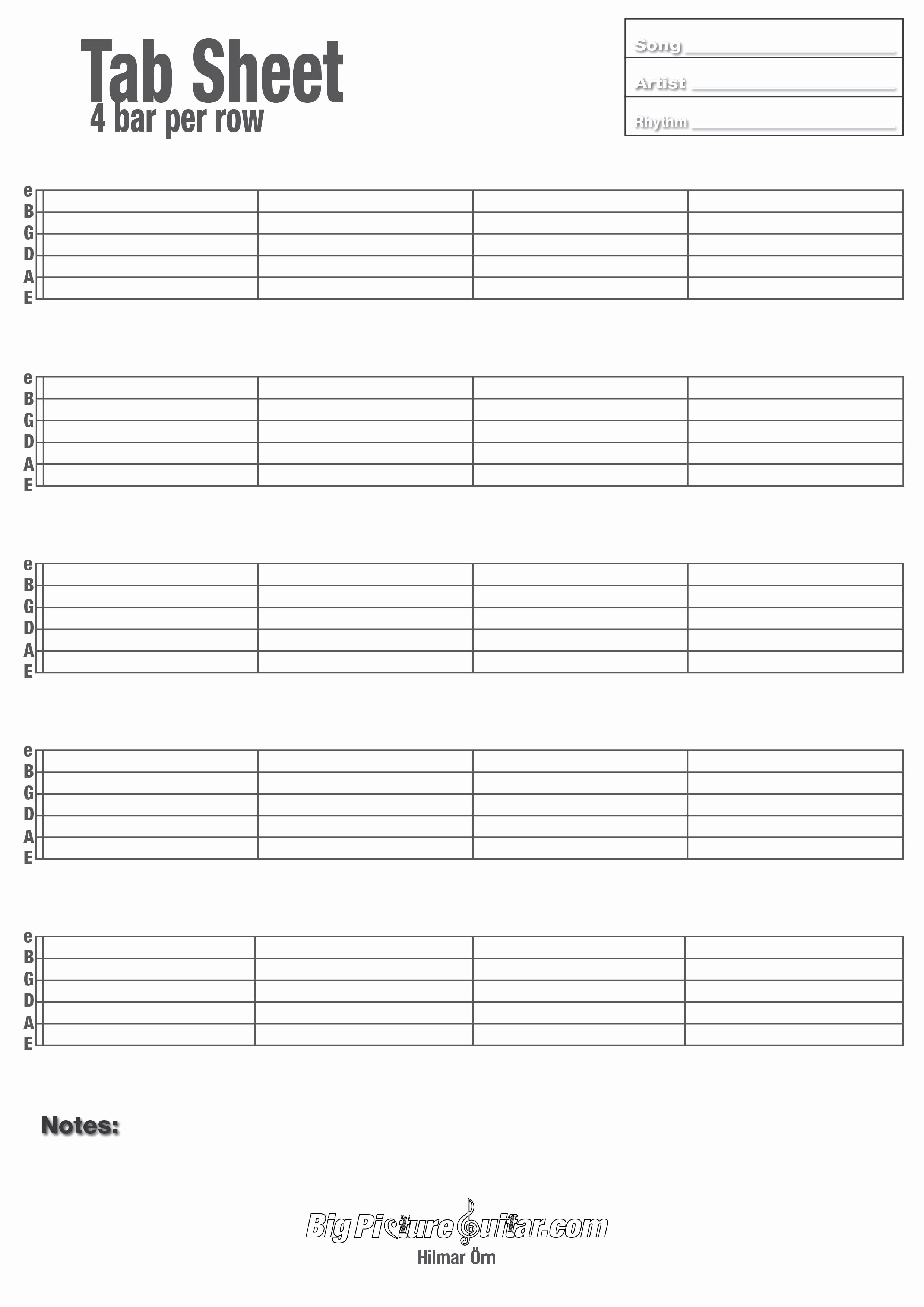 Blank Guitar Tab Fresh Printable Blank Guitar Tab Sheets