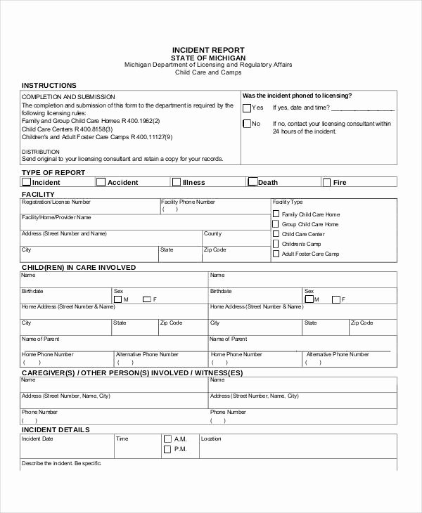 Blank Incident Report form Luxury Blank Incident Report Template 18 Free Pdf Word Docs