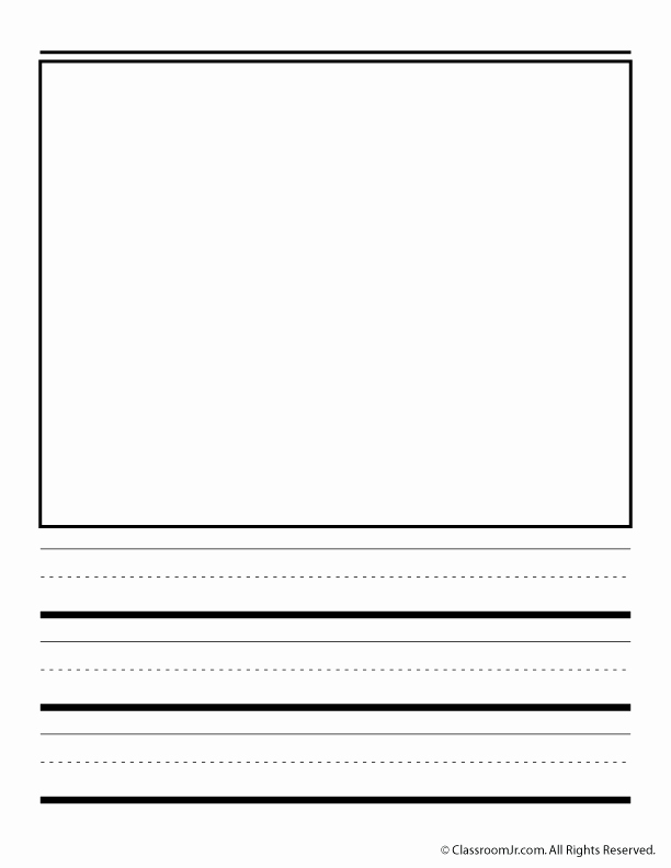 Blank Lined Paper for Kindergarten New Handwriting Paper with Box Portrait