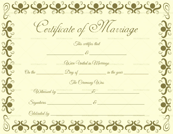 Blank Marriage Certificate Template Beautiful Marriage Certificate Template Write Your Own Certificate
