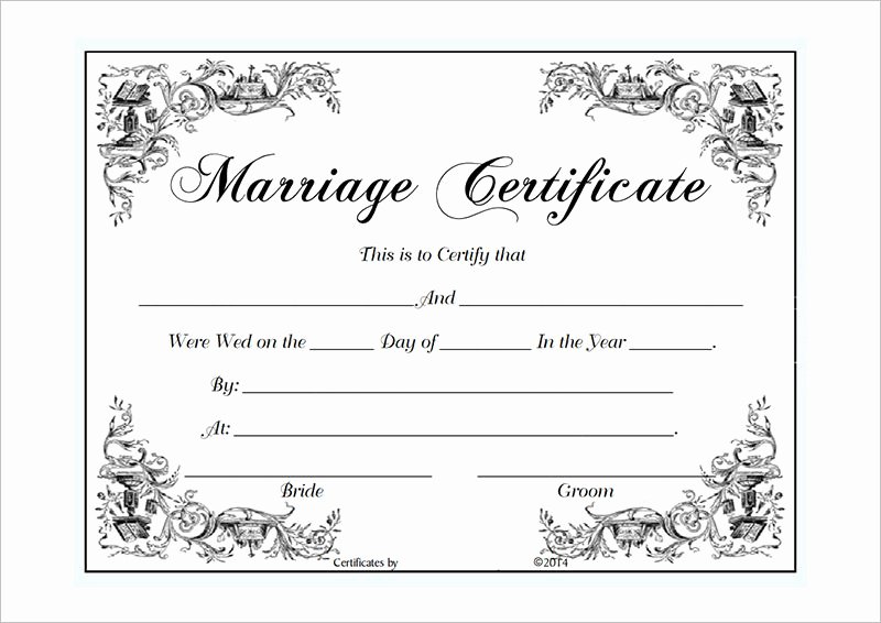 Blank Marriage Certificates Printable Best Of Marriage Certificate Template Microsoft Word Selimtd