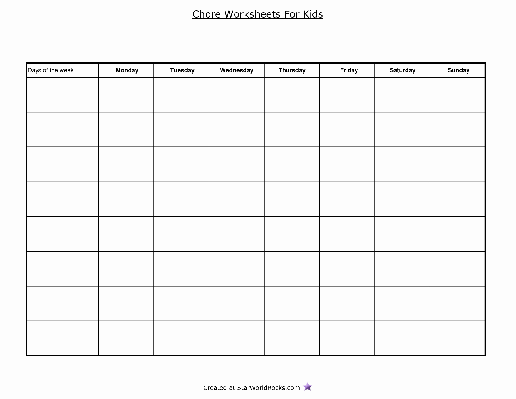 Blank Printable Chore Charts Elegant 13 Best Of 100 Worksheet Template Printable Blank