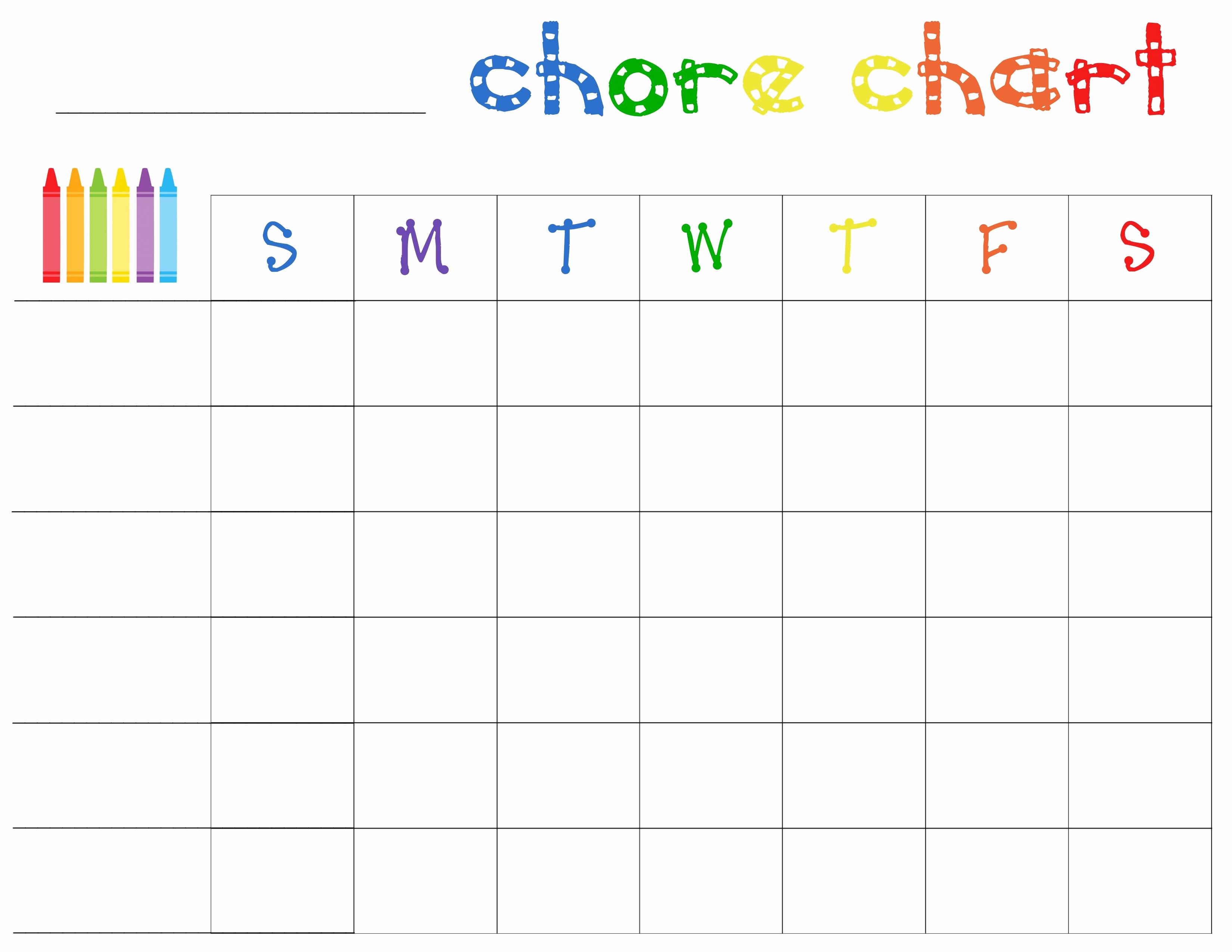 Blank Printable Chore Charts Elegant Free Printable Chore Charts for toddlers