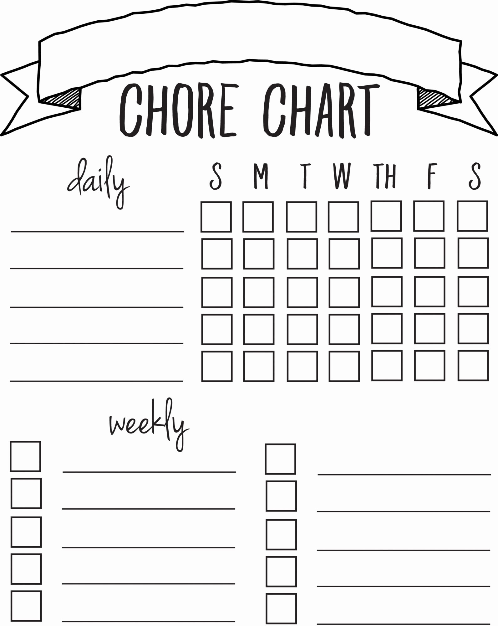 Blank Printable Chore Charts Fresh Diy Printable Chore Chart sincerely Sara D