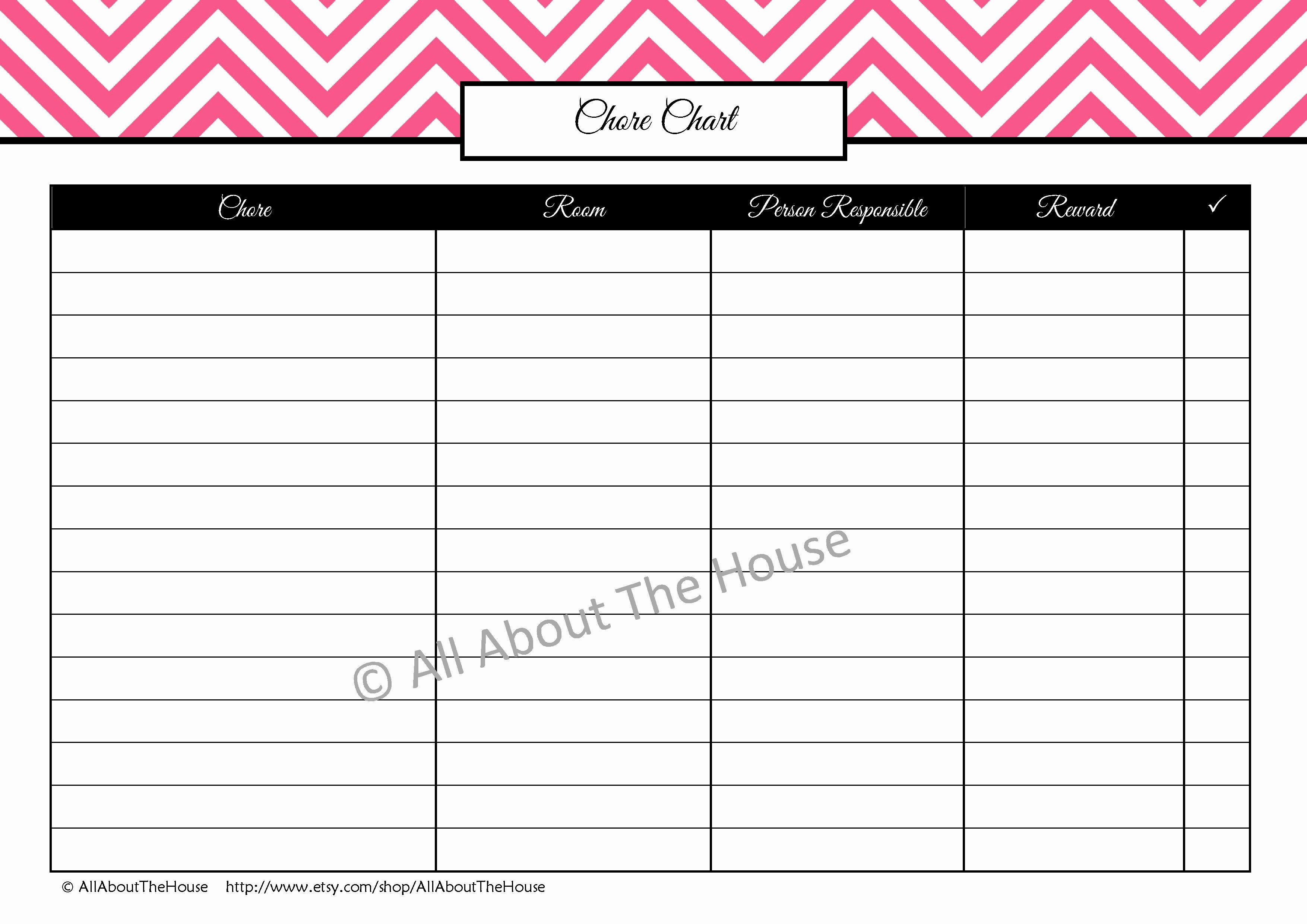 Blank Printable Chore Charts Fresh Household Binder Cleaning Set All About Planners