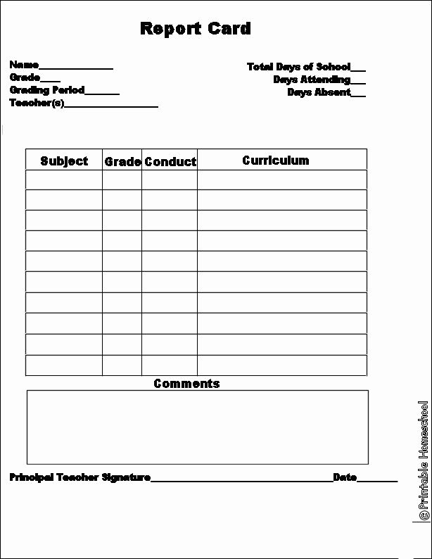Blank Report Card Template Awesome 25 Best Homeschool Grade Cards Images On Pinterest