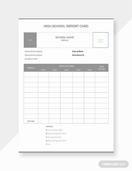 Blank Report Card Template New Free Report Card Templates