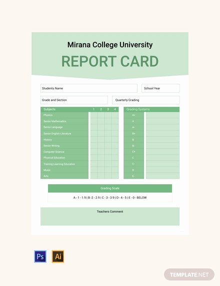 Blank Report Card Template Unique Free Blank Report Card Template Download 365 Reports In