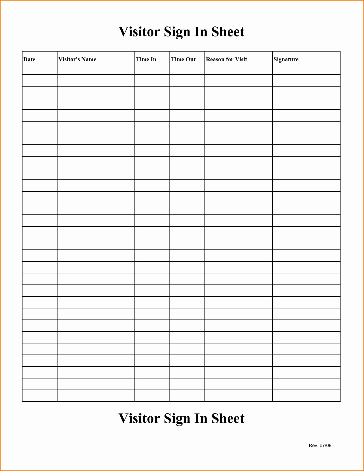Blank Sign In Sheet Awesome 5 Blank Sign In Sheet