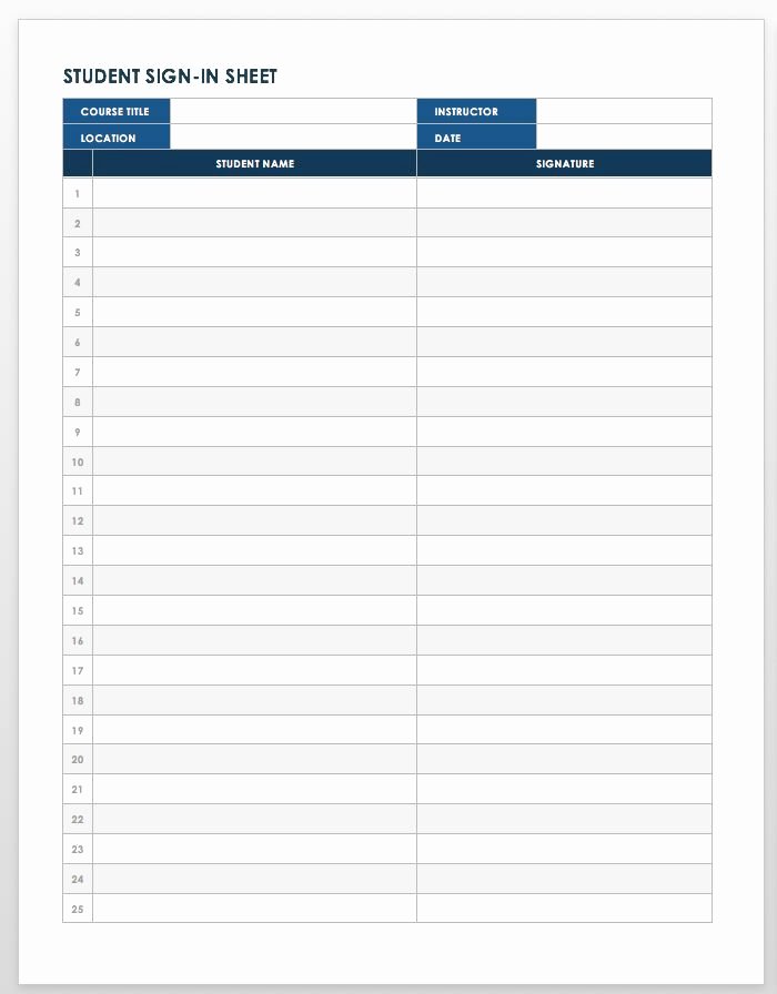 Blank Sign In Sheet Beautiful Free Sign In and Sign Up Sheet Templates