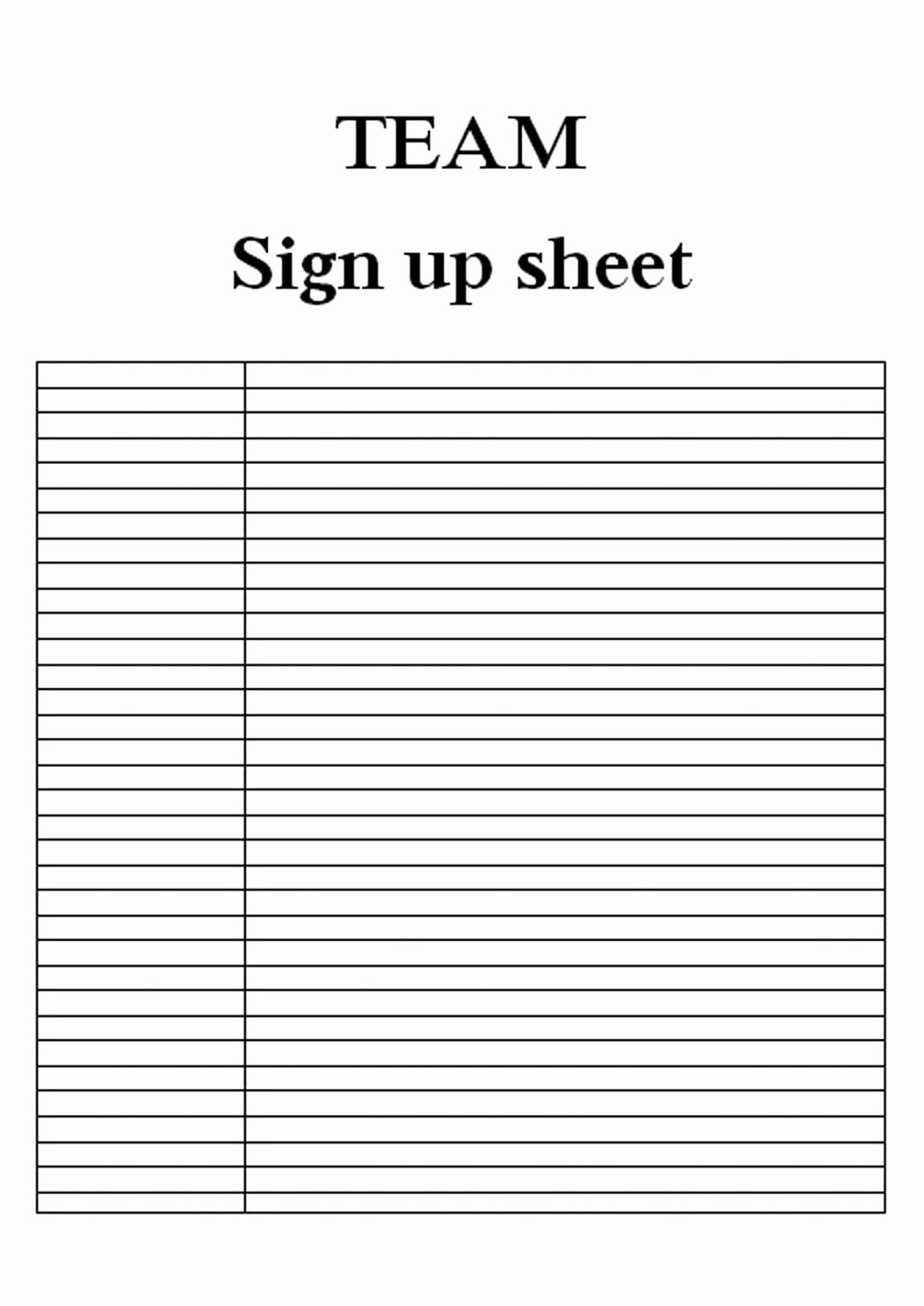 Blank Sign In Sheet Elegant Blank Sign Up Sheet Printable