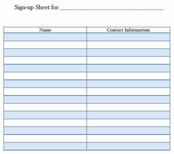 Blank Sign In Sheet Lovely 26 Of Printable Template for Blank Sign