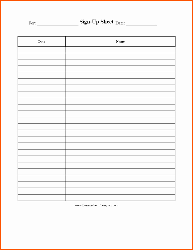 Blank Sign In Sheet Template Awesome 8 Blank Sign In Sheet
