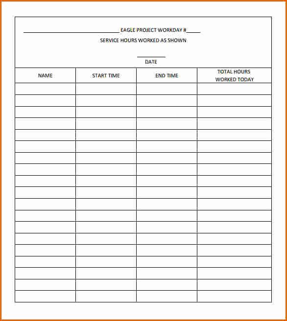 Blank Sign In Sheet Template Beautiful 7 Sign Up Sheet Pdf