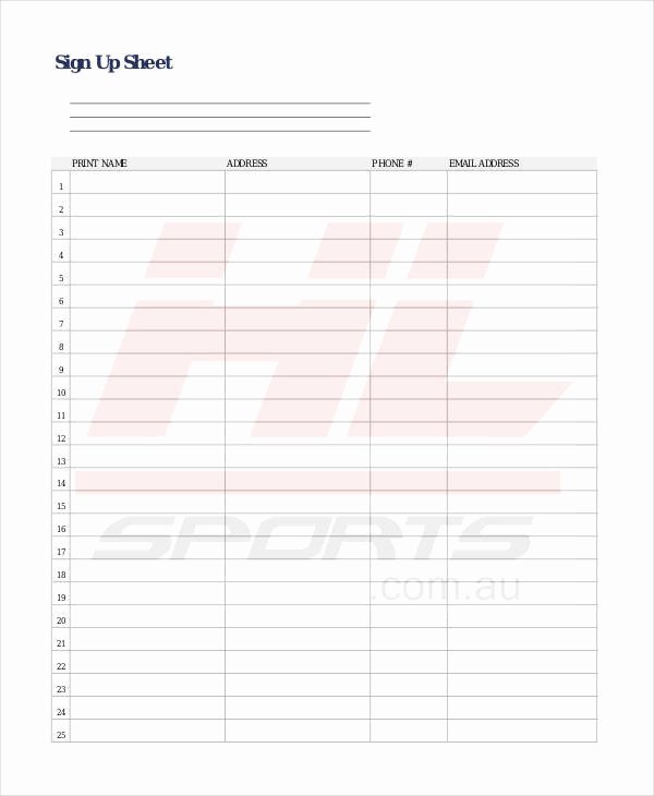 Blank Sign In Sheet Unique 45 Printable Sheet Samples &amp; Templates Pdf Doc