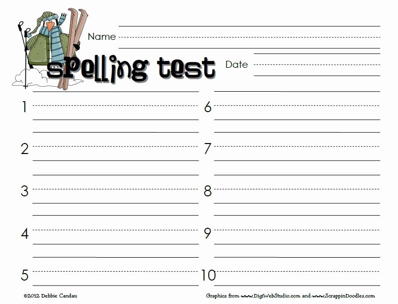 Blank Spelling Practice Worksheets Lovely Free Printable Spelling Test Paper