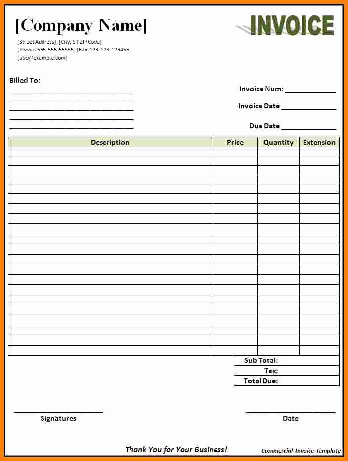 Blank Word Document Free Elegant 6 Free Billing Invoice Template