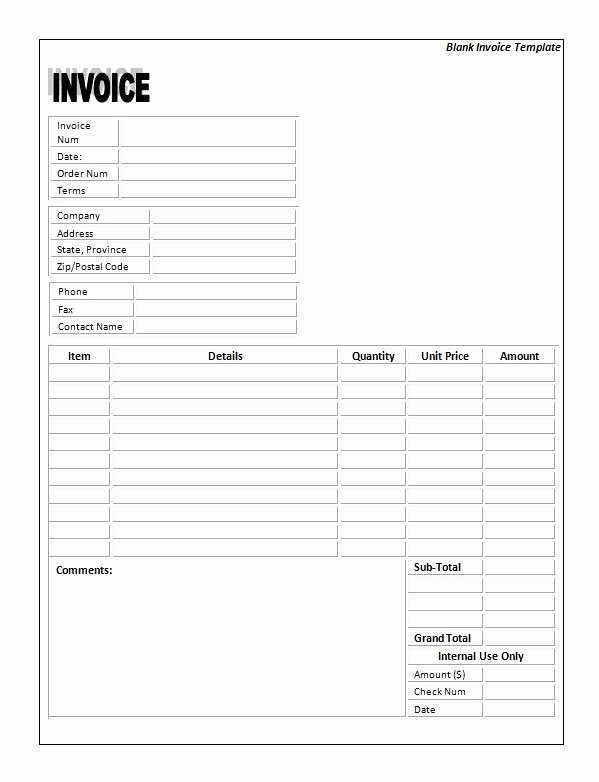 Blank Word Document Free Fresh 10 Blank Invoice Templates