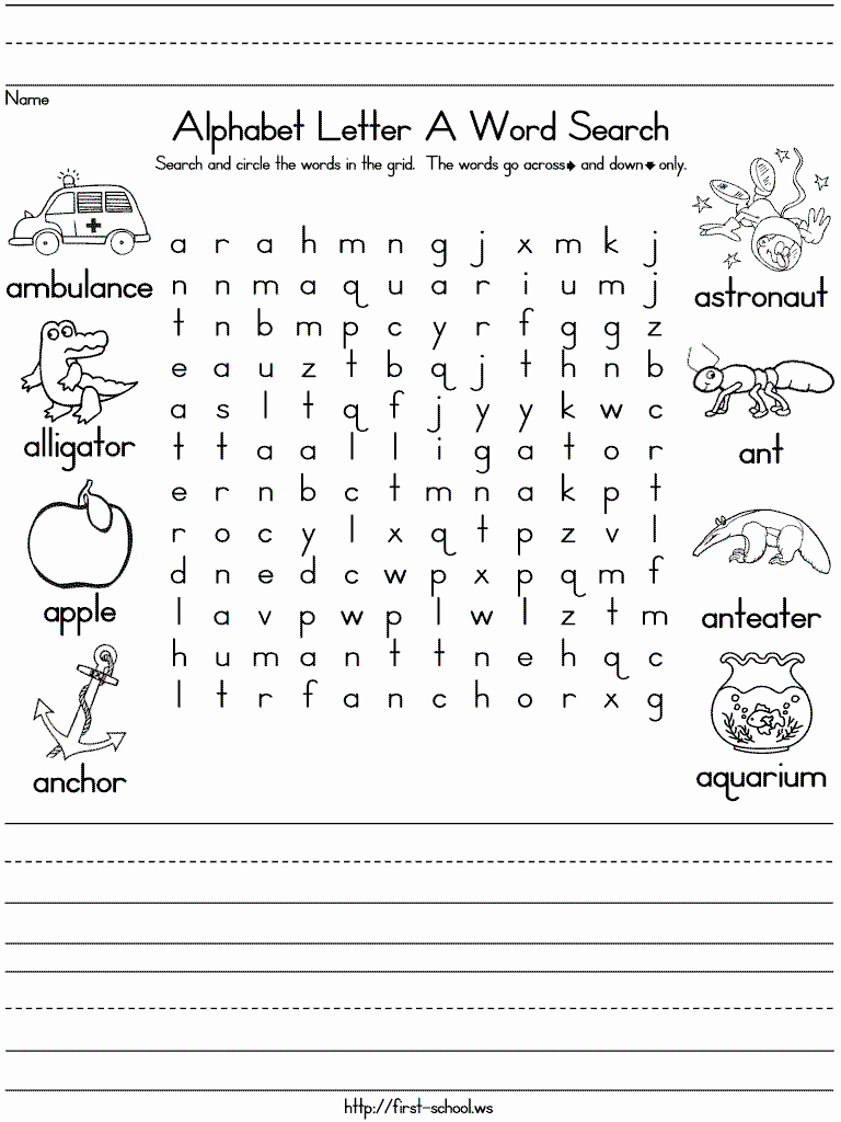 Blank Word Search Printable Beautiful Free Printable Word Searches for Preschoolers Davis