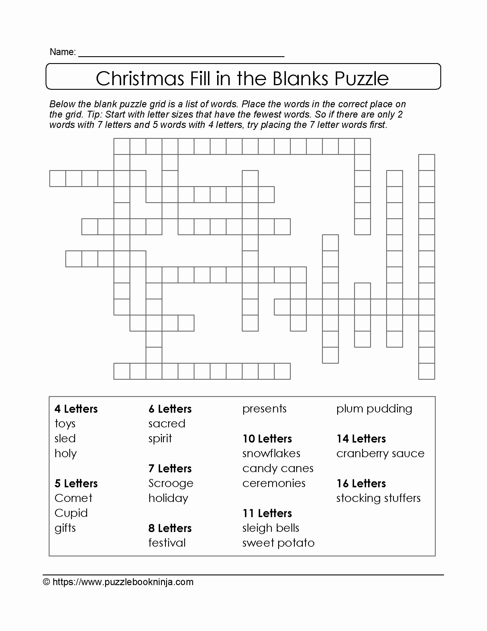 Blank Word Search Printable Best Of Puzzles to Print Free Xmas theme Fill In the Blanks
