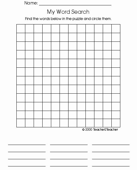 Blank Word Search Printable Elegant Blank Word Search Puzzles Printable