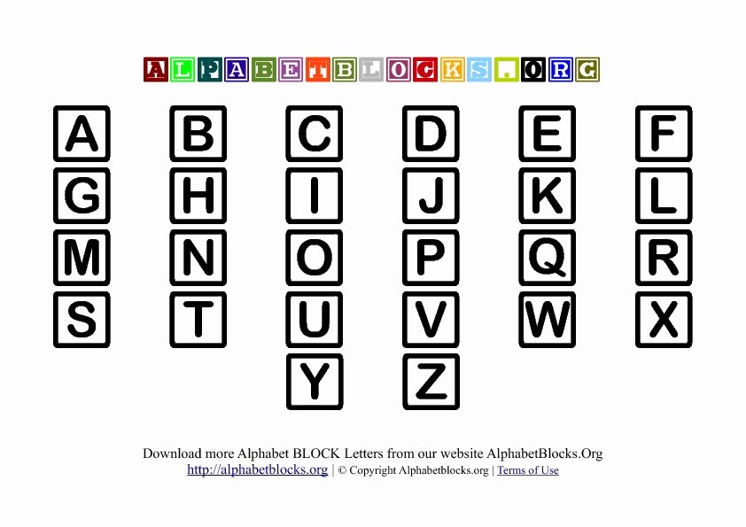 Block Letter Alphabet Template Lovely Best S Of Abc Block Templates Printable Block