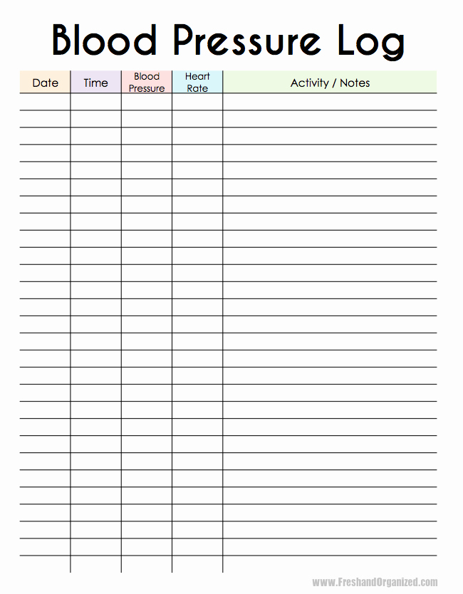 30 Blood Pressure Record Chart Example Document Template